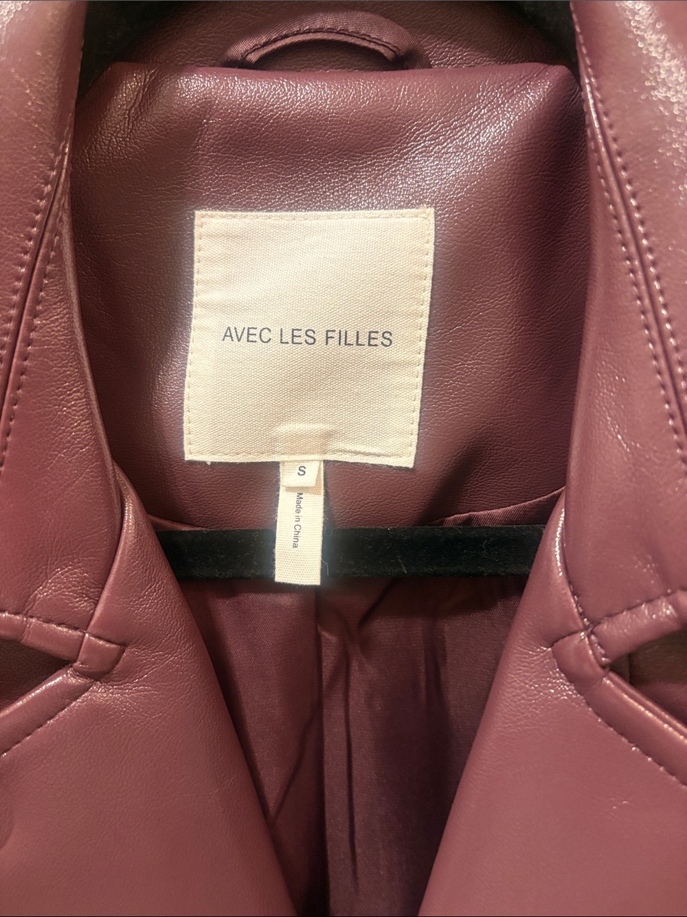 Avec Les Filles Mauve Faux Leather Jacket